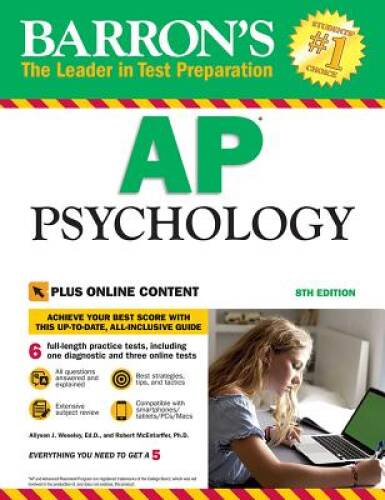 Barron’s AP Psychology, 8th Edition: with Bonus Online Tests – Paperback – GOOD